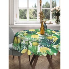 The tablecloth “Lemons and Tropics”, Round, Saten, D = 150 cm