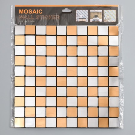 Interior sticker "Chess pattern" silver-bronza 30x30 cm