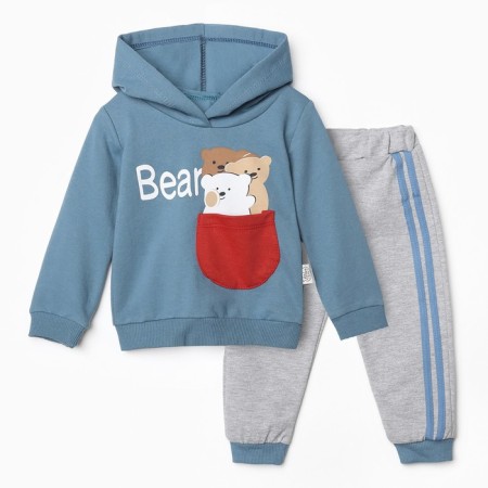 Kit for children (sweatshirt/pants), blue color, height 68 cm