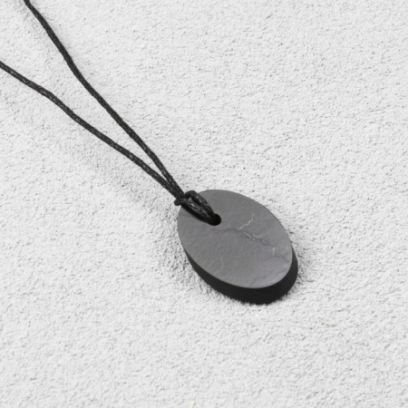Pendant "Cut", shungite, small, oval, 2x3 cm-1