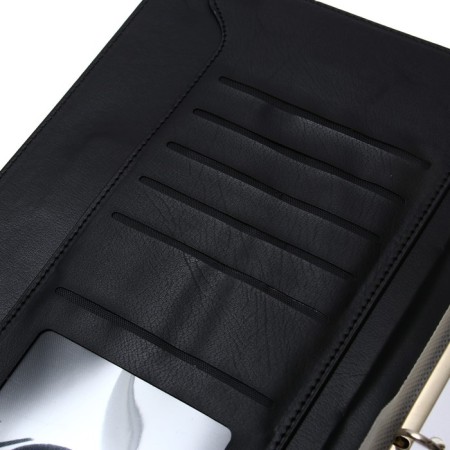 Organizer on the rings, PVC, A5.140 liters, a cage, with a pen, doned a box, finger scanner, charging, black-4
