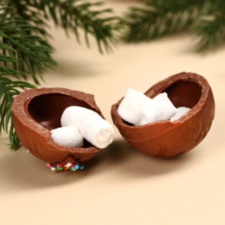 Chocolate bombing with marshmallow, Christmas ball, 35 g.-3