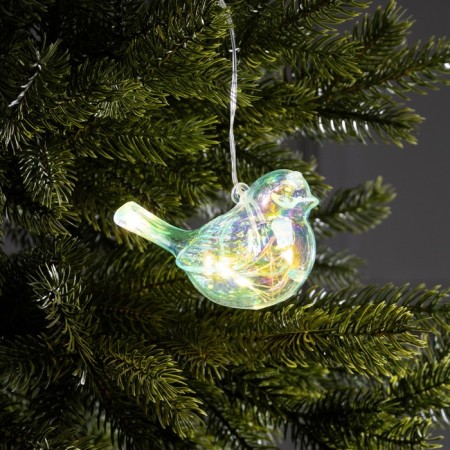 Christmas tree toy LED "Snigir", 10x17 cm, 5 LED, AAX2 batteries (not in the kit), glow warm white