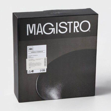 A set of porcelain plates Magistro Carbon, 21 × 18.5 cm, 2 pcs, black color-7