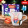 New Year's set for decor mug and spoon with polymer clay “New Year! Bunny and gift "