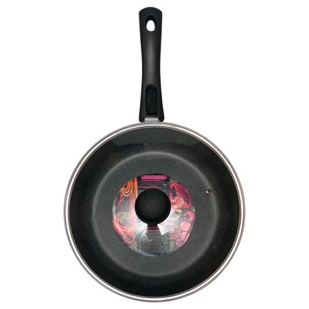 Deep pan -Panair Sogretta, removable handle, with a lid, cast aluminum, d = 28 cm-1