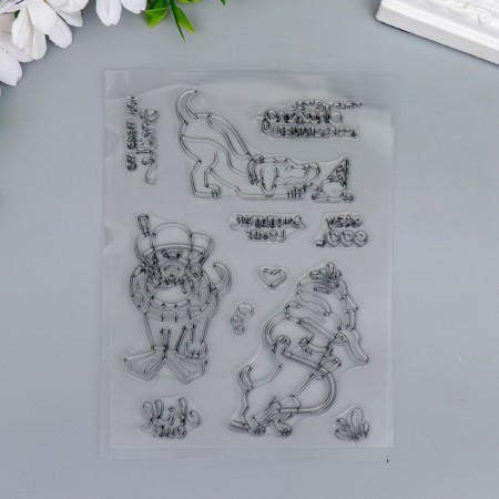 Stamp for creativity Silicon "Pyos-Aclagist" 16x11 cm-2