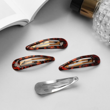 Invisibility for hair "openwork" (set 6 pcs) 5 cm, leopard-2