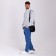 Male bag over the shoulder, Textura, artificial leather, black color