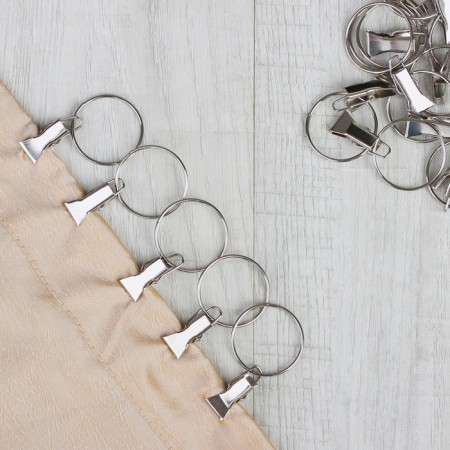 Ring for the cornice, with a clamp, d = 30/33 mm, 20 pcs, silver color-1