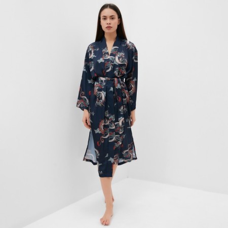Халат домашний KAFTAN "Дракон", размер 44-46, синий-2