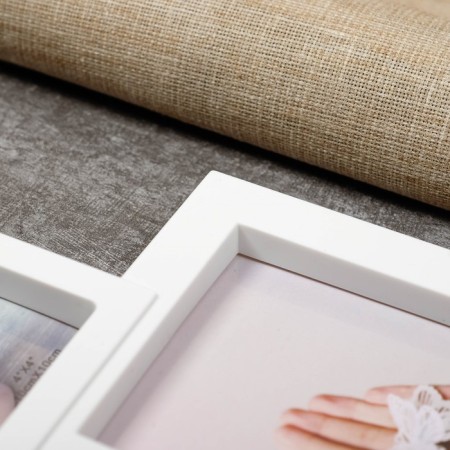 Photo frame plastic in 4 photos 10x10, 10x15 cm "Simple" white 29x37.5 cm-2