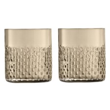 Set of low glasses, brown color, 330 ml