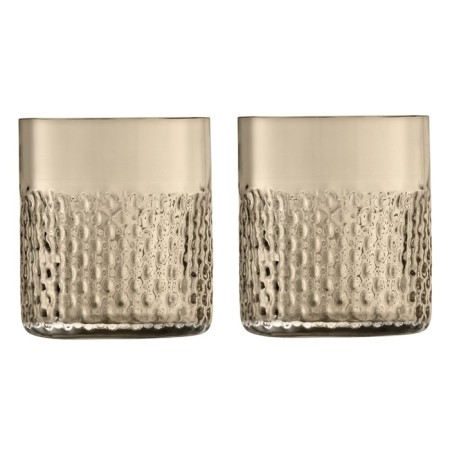 Set of low glasses, brown color, 330 ml