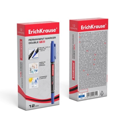 Marker Permanent Erichkrause Double P-80, bilateral, blue-3