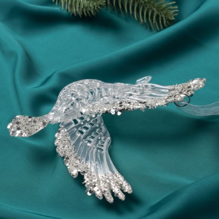 Christmas tree decoration "Magic pigeon" 11x2 cm, transparent-1