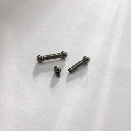 Piercing to the tongue of titanium "bar", l = 1 cm, d rods = 0.2 cm, silver color-1
