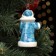 Fir -tree porcelain toy "Santa Claus", blue fur coat, 8.5 cm