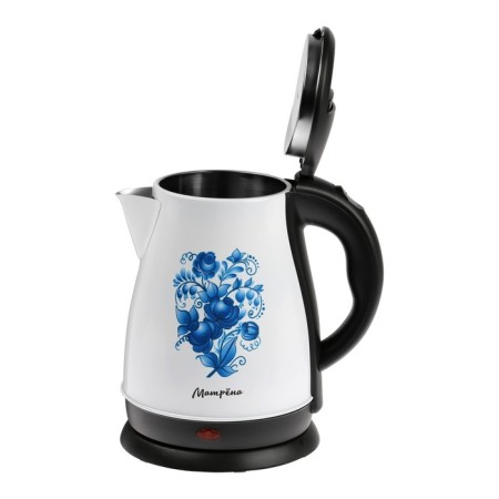 Electric kettle "Matryona" MA-003, Metal, 1.7 l, 1500 W, white-black with a drawing "Gzhel"-4