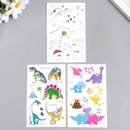 Tattoo on the body color phosphorus "dinosaurics" mix 12x7.5 cm-3