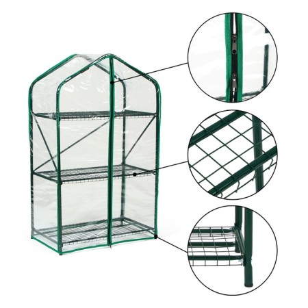 Greenhouse-stella, 3 shelves, 110 × 65 × 40 cm, metal frame d = 16 mm, cover cover 100 μm-9
