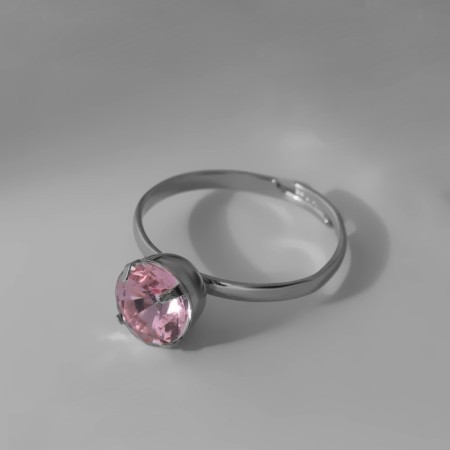 Ring "Wealth" single, pink color in silver, dimensionless-2