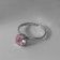 Ring "Wealth" single, pink color in silver, dimensionless