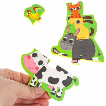 Soft puzzle for kids "Pyramid: Farm animals", 5 parts, crumb I-12