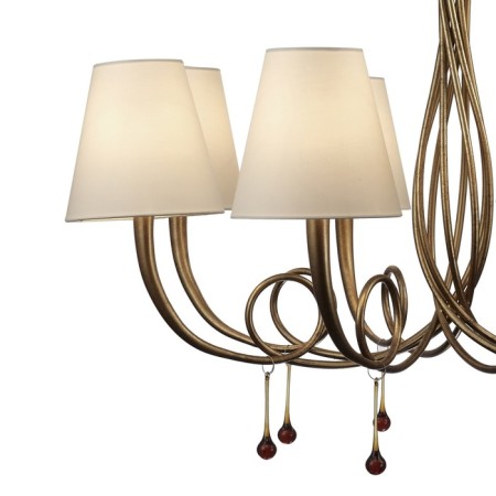 Suspended chandelier Mantra Paola, E14, 8x20W, 609 mm, color matte gold-1