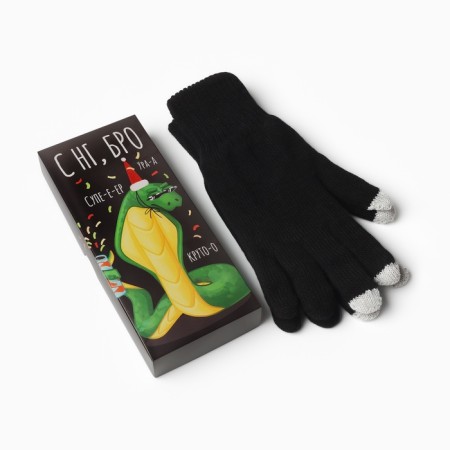 Male gloves in a gift box "with NG, BRA" R.22