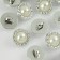 A button on the leg, with pearls, d = 15 mm, silver color