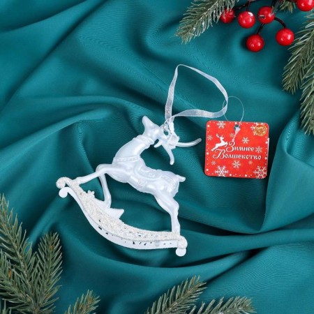 Christmas tree decoration "Magic luster" 11x11 cm, white-2