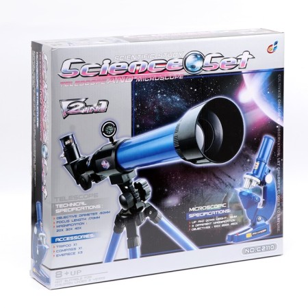 Teaching set "Experience": desktop telescope, interchangeable lenses 20x/ 30x/ 40x, microscope 100x/ 200x/ 450-1