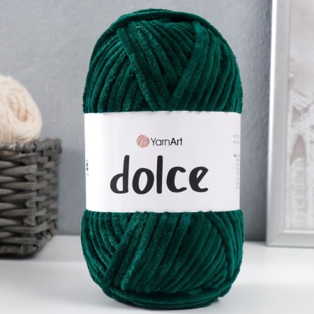 Yarn "Dolce" 100% micropoliester 120m/100g (774 emerald)-1