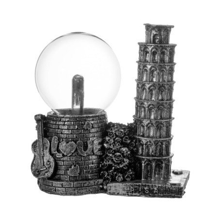 Plasma ball "Pisa tower" gray 14x10x16 cm Risalux-10