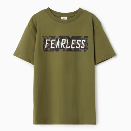 Men's T -shirt Fearless, Khaki color, size 54