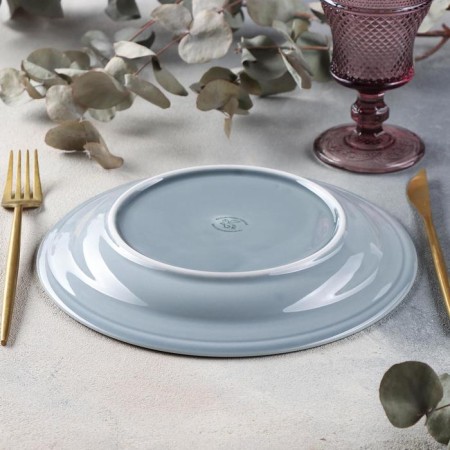 Small “watercolor” plate, d = 24 cm, light gray color-2