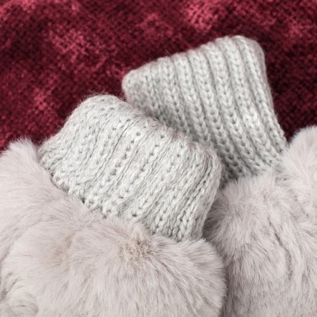 Mittens for the girl double, gray, size 14-2