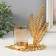 Summary metal, glass per 1 candle "High sheets" d = 4.7 cm, gold 14.8x8x15 cm