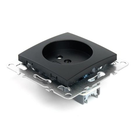1-seater b/s outlet (mechanism), 250V, 10A, Stekker series Erna, PST10-9109-03, black-3