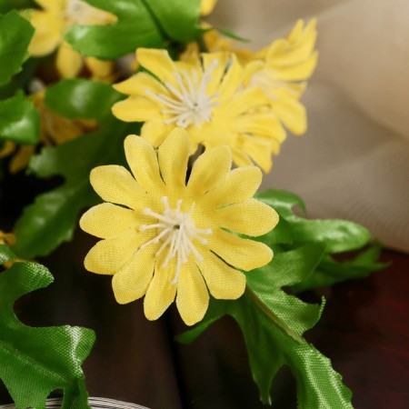 Artificial flowers "Kerria" 4x65 cm, yellow-1