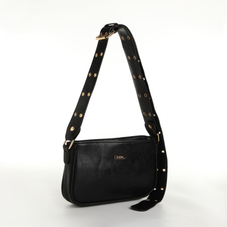 Women's bag, baguette, with lightning, black color-3