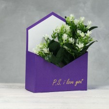 Golden embossing P.S. I love you, purple 18 x 24 x 7 cm