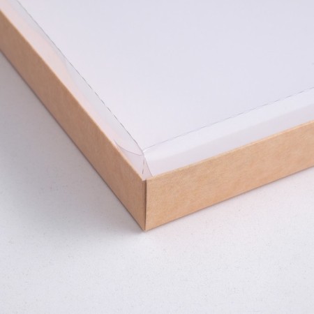 Cardboard box with a transparent lid, craft, 26 x 21 x 3 cm-1