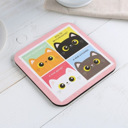 Hot Square “Cats” stand 15x15 cm-1