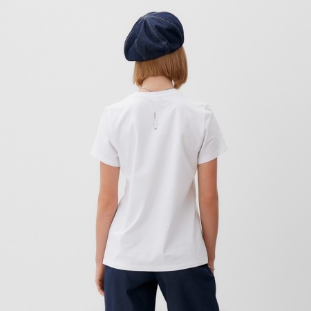 Women's T-shirt Minaku: Exclusive Print Goose Color White, Rr. 52-4