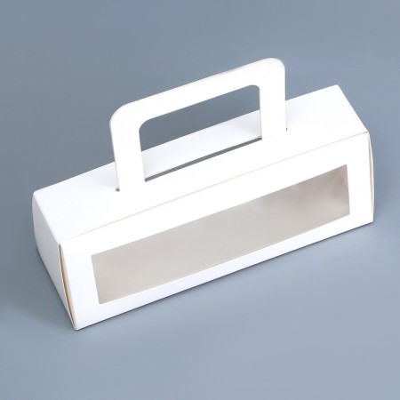 Box for roll, white, 18.5 x 6.5 x 6.5 cm. Confectionery packaging-1