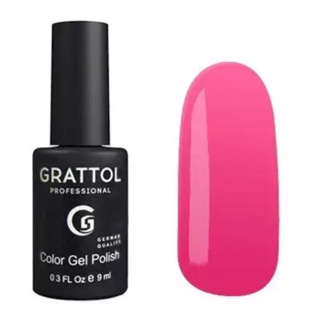 Grattol Color Gel Polish, No. 128 Hot Pink, 9 ml