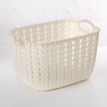 Storage basket with handles "Weaving", plastic, 12 × 8.5 × 8 cm, color mix-5