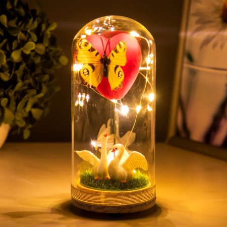 Network Sobel "Butterfly and Swans" LED from batteries LR44 8x8x19 cm Risalux-2